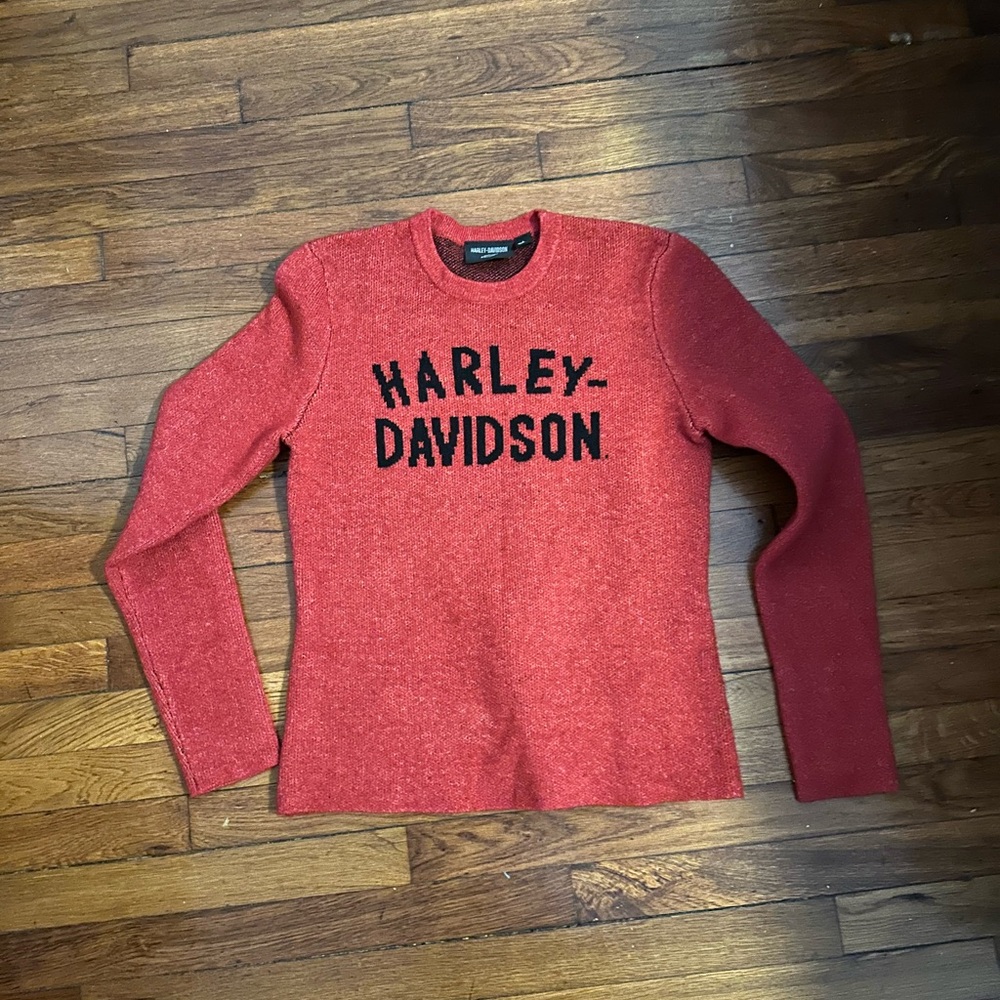 Harley-Davidson Red Crewneck Sweater with Black Logo